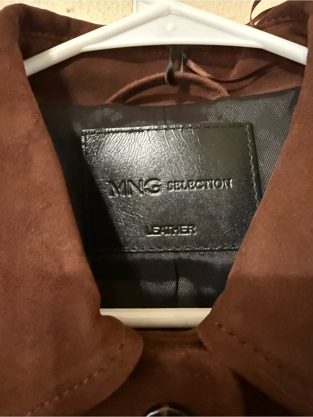 Mango MNG Genuine Goat Suede Leather Button Jacket in Burnt Orange $430 MSRP - Picture 13 of 15